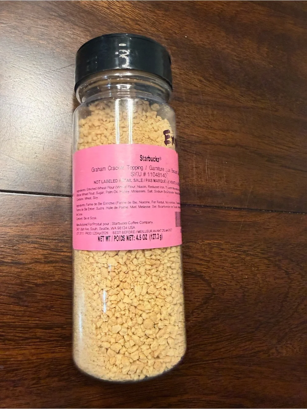 Starbucks Graham Cracker Crumble Topping - Beige and Black